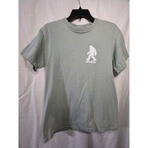 Comfort Colors Bigfoot Believe Graphic T Shirt S Green Heavyweight Cotton